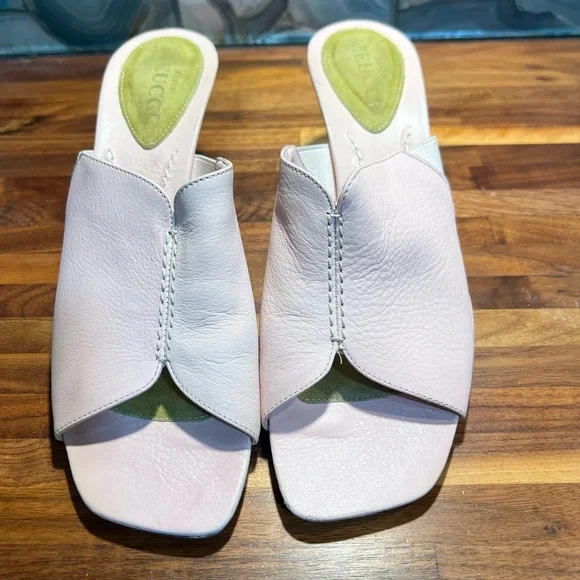 Sesto Meucci Blush Pink Open Toe Heels - Picture 12 of 13